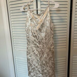 All that Jazz Ivory Brocade Evening Dress